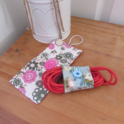 Handmade cable tidy set - handmade, floral
